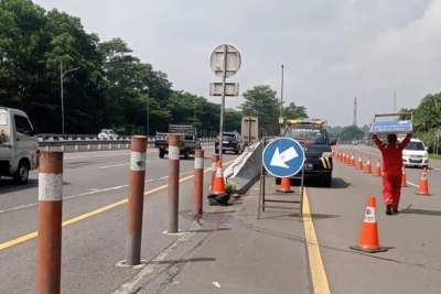 Attachment for Kontraflow pada Tol Jagorawi Dihentikan, Lalu Lintas Pulih Normal