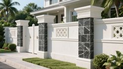Attachment for Rumah Lebih Elegan dengan 7 Desain Pagar Beton dan Batu Andesit Terkini 2025